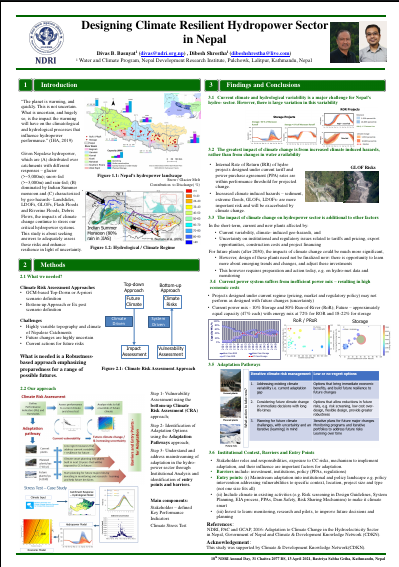 Designing Climate Resilient Hydropower Sector in Nepal