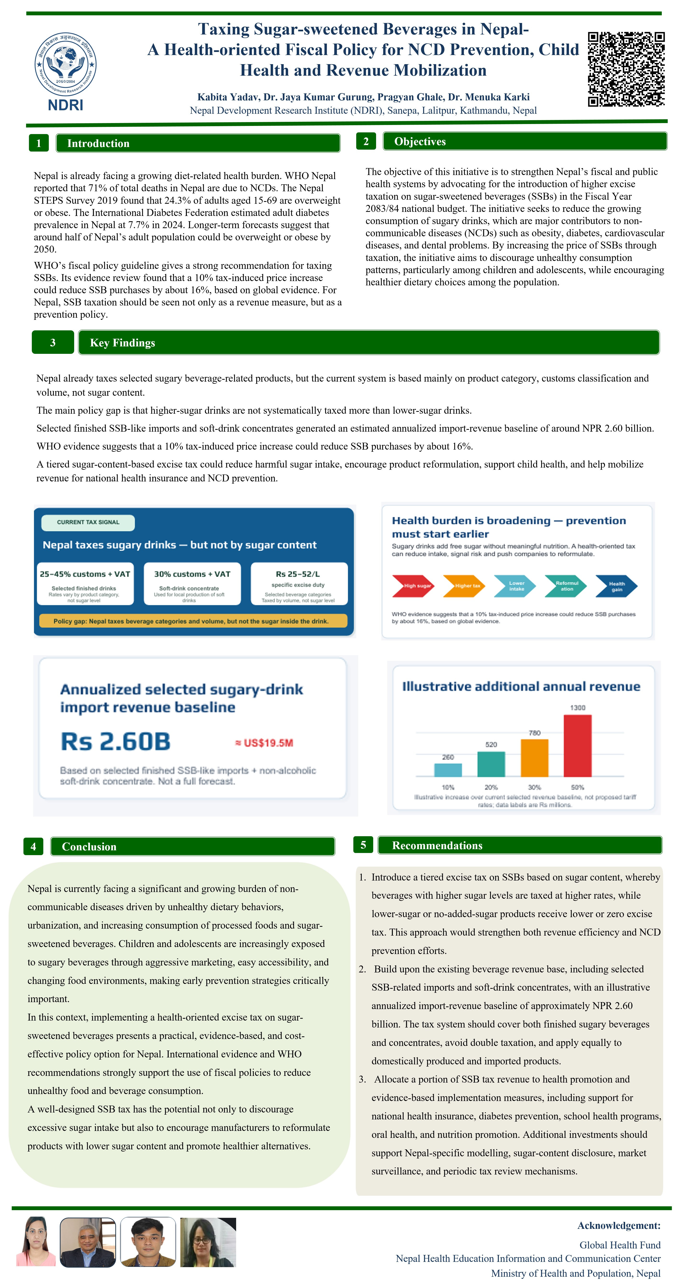 Taxing Sugar-sweetened Beverages in Nepal-​ A Health-oriented Fiscal Policy for NCD Prevention, Child ​  Health and Revenue Mobilization